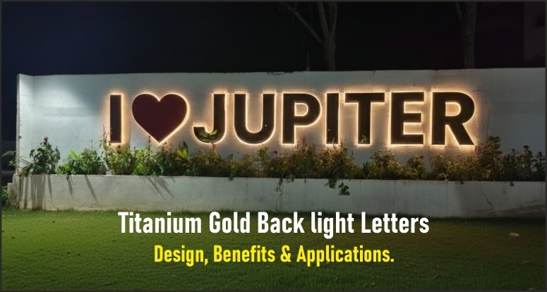 Titanium gold letter signs Bangalore