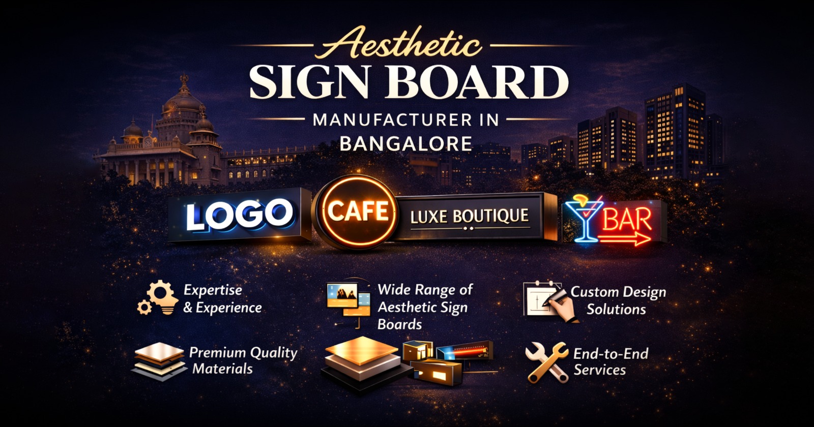 Aesthetic Sign Board Manufacturer in Bangalore – Highflyer Signage